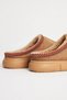 Tan Suede Ethnic Patterned Slippers