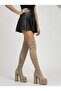 Mink Suede Women's Double Platform High Heeled Over-The-Knee Stretch Boots