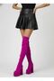 Purple Parachute Fabric Women's Double Platform High Heel Over-The-Knee Stretch Boots - 2
