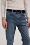 Navy Blue Slim Fit 5 Pocket Jean Denim Trousers - 3