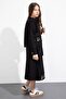 Black Embroidered Denim Jacket with Belt and Skirt Girls 3-Piece Set 23501 - 7