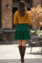 Belmando Viscose Patterned Elastic Waist Green Mini Women's Skirt - 4