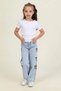 4-9 Years Old New Ribbon Girls' Trousers-Blue - 2