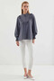 Women's Gray Ruffle Detailed Long Sleeve Stylish Shirt Hzl25W-Bd1202231 - 4
