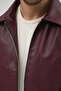 Men's Black Zippered Leather Coat - 6