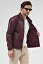 Men's Black Zippered Leather Coat - 3