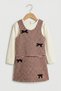 Girls' Bow Detailed Dress - Long Sleeve Bodysuit 2-Piece Set - 4