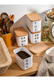 4-Piece 1.5 Lt Wooden Vacuum Lid Acrylic (Plastic) Storage Container for Tea/Sugar/Coffee/Salt with Labels - 2