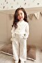 Stone-Embellished Button-Detail Girls' Shirt Ecru - 4