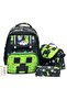 Elementary School Bag with Waterproof Fabric Cover, Orthopedic Back Support, Foil Lunch Box and Pen Holder