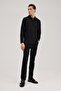 Black Slim Fit Zipper Polo Neck Sweatshirt - 2