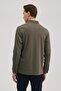 Khaki Slim Fit Polo Neck Sweatshirt - 4