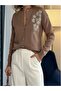 Beaded Flowered Knitted Cardigan - 3