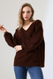 Women's V-Neck Casual Oversized Soft Knitwear Sweater - 5