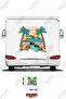 Caravan Sticker Coating with Coffee Sea and Coastal Image