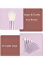 Professional Makeup Brushes Set, 12 Pieces, Natural Wood and White, Soft Synthetic Fiber Bristles - 5