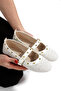 Women's Tweed Fabric Trot Flats with Buckle, Suitable for Office, Work, and Daily Use