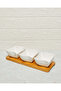 White Square Bowl With Bamboo Tray (4 Piece) - 3