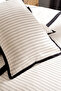 Clasiy Beige/Black Striped Double Duvet Cover Set 2504 - 5