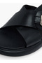 Men Leather Cross Strap Sandals - 4