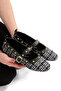 Women's Tweed Fabric Trot Flats with Buckle, Suitable for Office, Work, and Daily Use