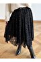 Flock Print Black Lined Skirt - 4