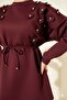 Women's Belted Hijab Tunic with Shoulder Detail - Comfortable Fit Daily Tunic - 2