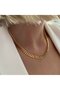 Gold Color Thick Braided Model Chain Steel Necklace - 4