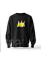 King Kral Jean Printed Crew Neck Sweatshirt - Black - 2