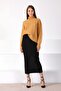 Camel Turtleneck Hair Knit Wool Blend Women's Knitwear Sweater - 5