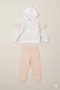 Girl's Hooded Piece Tracksuit Set Pink Patterned Bottom Top Set 3-9 Years Old - 6