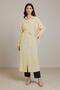 Women's Belted Buttoned Oversized Tunic -10700Tun - Yellow - 2