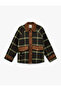 Classic Plaid Oversized Coat with Lapel Snap Buttons and Pocket Detail - 2