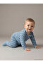 Lcw Baby Blue Crew Neck Striped Baby Boy Romper