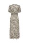 Bohemian Khaki Patterned Viscose Dress - 2