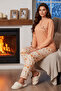 Women's Thermal Long Sleeve Pajama Set 4701 Salmon - 3