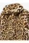 Long Sleeve Peter Pan collar Leopard Plush Coat - 3