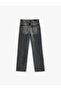 Cotton Pocket Buttoned Straight Leg Washed Jeans - Straight Fit Jeans - 5