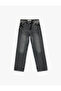 Cotton Pocket Buttoned Straight Leg Washed Jeans - Straight Fit Jeans - 4