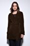 Brown Suede Look Women's Trench Coat - 3