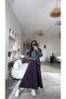 Burgundy Anthracite Elastic Plaid Kiloş Skirt - 5