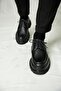 Italian Model Genuine Leather Handmade Black Casual Shoes - 5