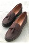25073001K Women's Genuine Nubuck Leather Thick Sole Tasseled Loafer Shoes - 6