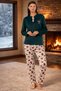 Women's Thermal Long Sleeve Pajamas Set 4733 Dark Green - 4
