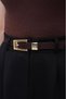 Gold Suede Belt with Bridge Dress Belt Waist Belt Trousers - 4