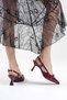 Women's Beige Patent Leather Buckle Open Back Daily Casual Evening Dress Stiletto Heeled Shoes - 7