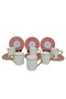Sudedi Pink Line 6-Person Coffee Cup Set - 90 ml