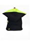 Unisex-Adult Hooded Backpack Black Neon Yellow