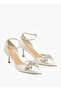 Women Crystal Embellished Stiletto Heel Shoes - 2