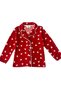 Girls' Pajama Set Red Color White Heart Pattern Cotton Suede Fabric Be Peter Pan collar Zun Sleeves - 5